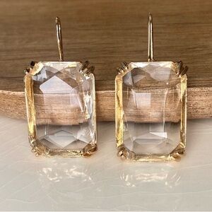 Anthropologie Cecily Clear Gemstone Earrings